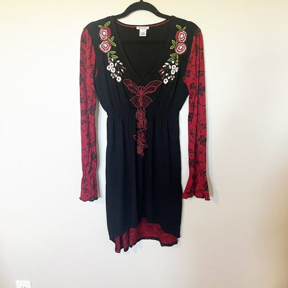Vintage Krista Lee y2k embroidered butterfly witchy core dress - Picture 1 of 11